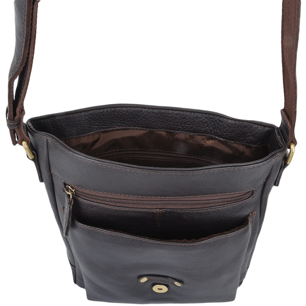 Ashwood Leather Stratford Milled Vt Medium A4 Body Bag in Brown
