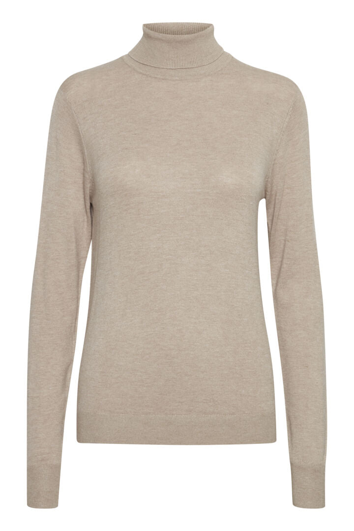 B Young PIMBA Cement Melange Roll Neck Jumper