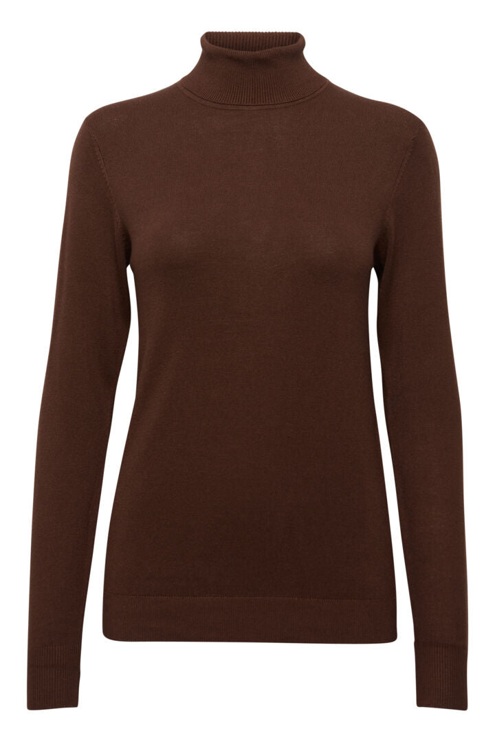 B Young PIMBA Chicory Coffee Roll Neck Jumper