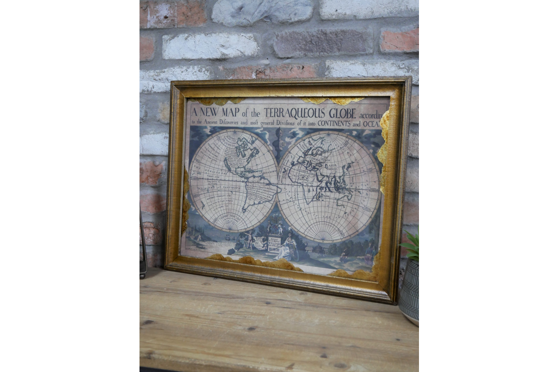 Dutch Imports World Map in Frame