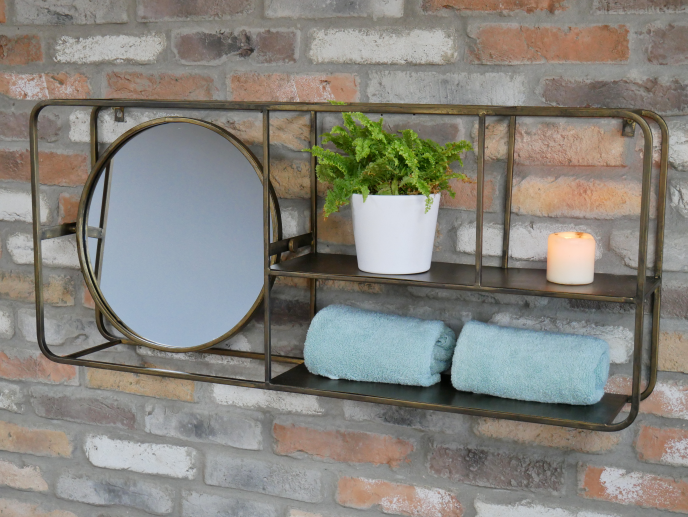 Wall unit with mirror