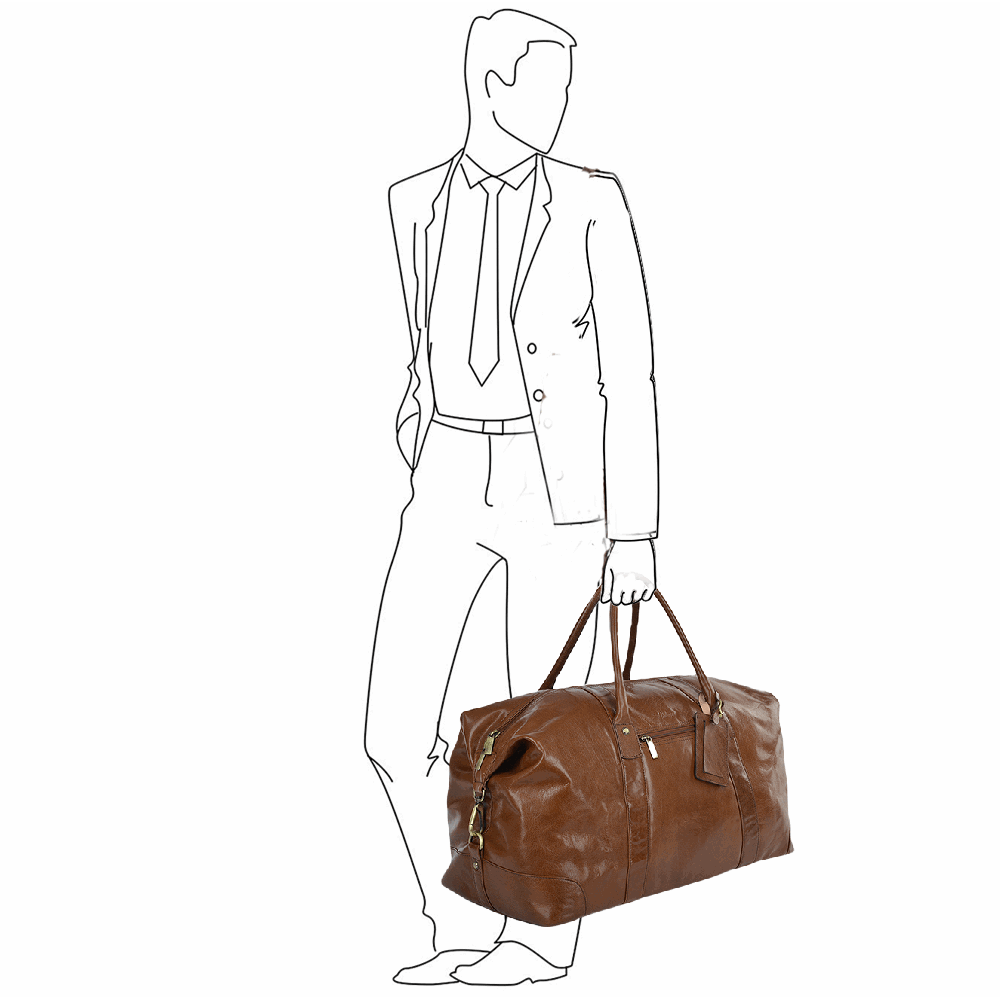 Ashwood Leather Chelsea Chestnut Large Travel Holdall