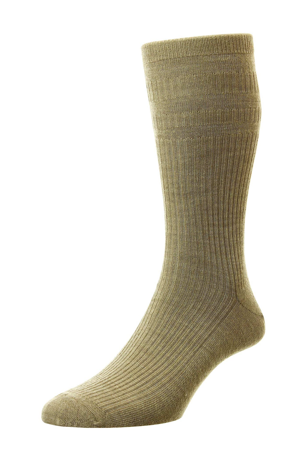 HJ Hall Original Wool Softop Socks - Taupe