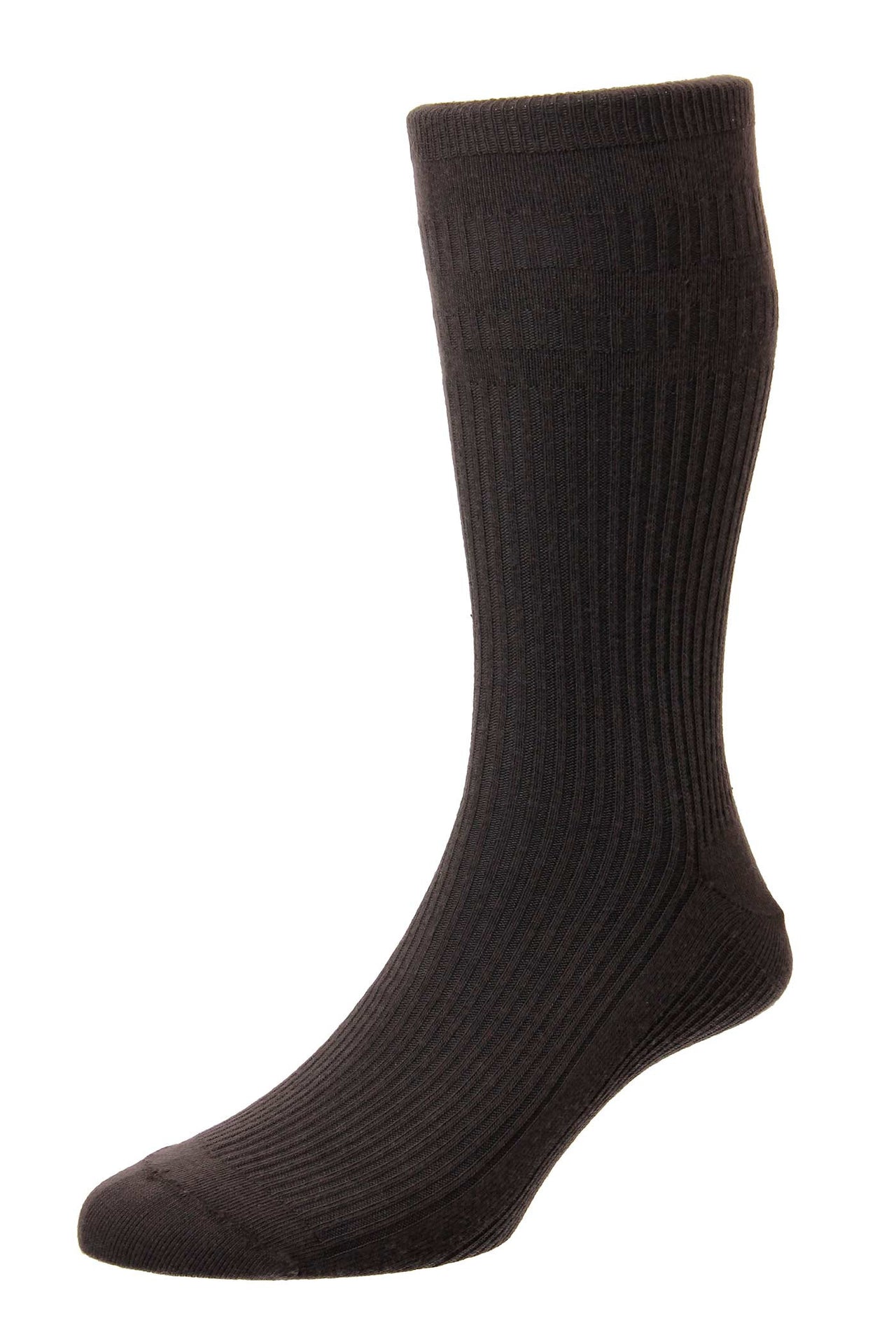 HJ Hall Original Softop Cotton Socks - Dark Brown