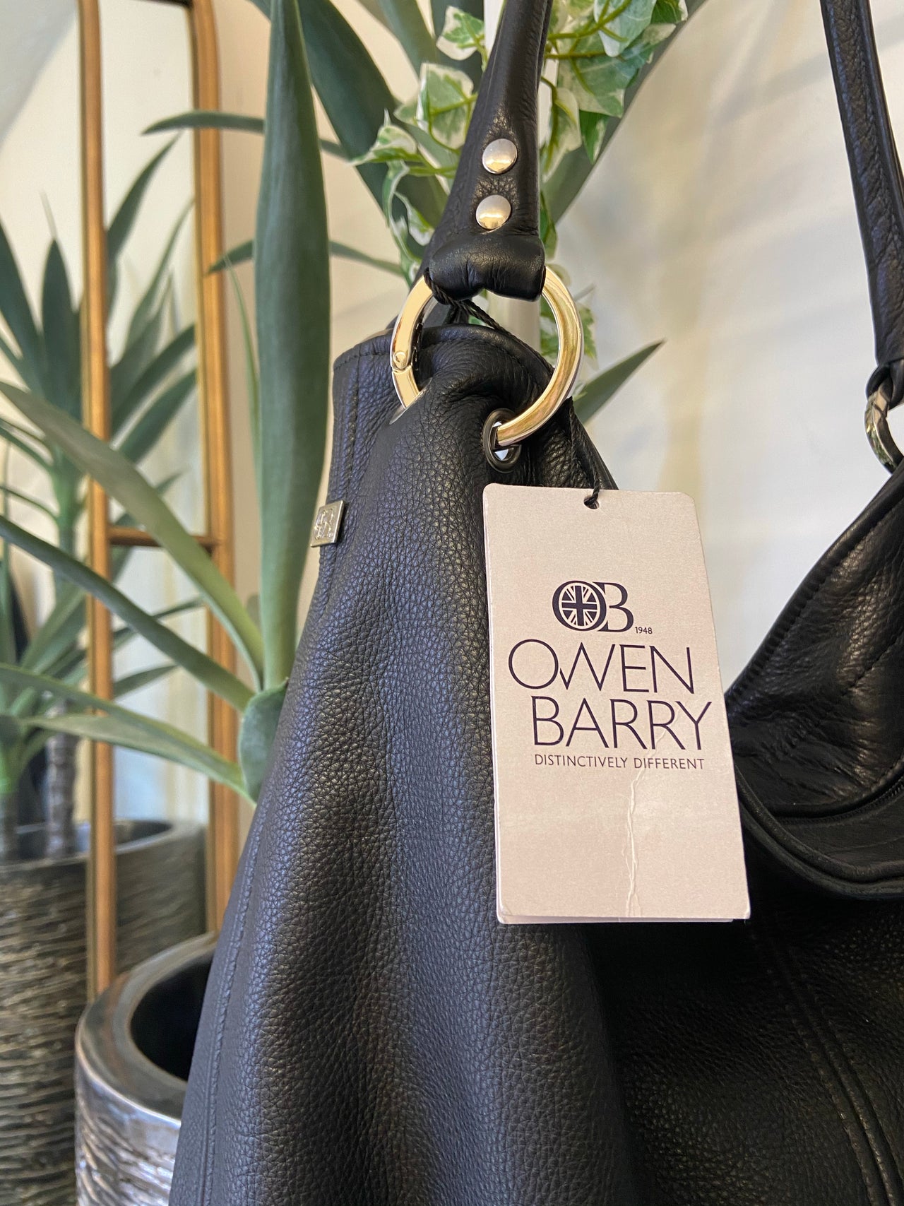 Owen Barry Coxley Black Leather Bag