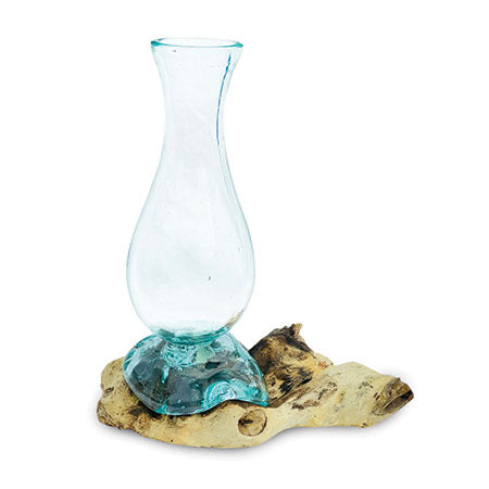 Makasi Driftwood with Molten Glass Vase