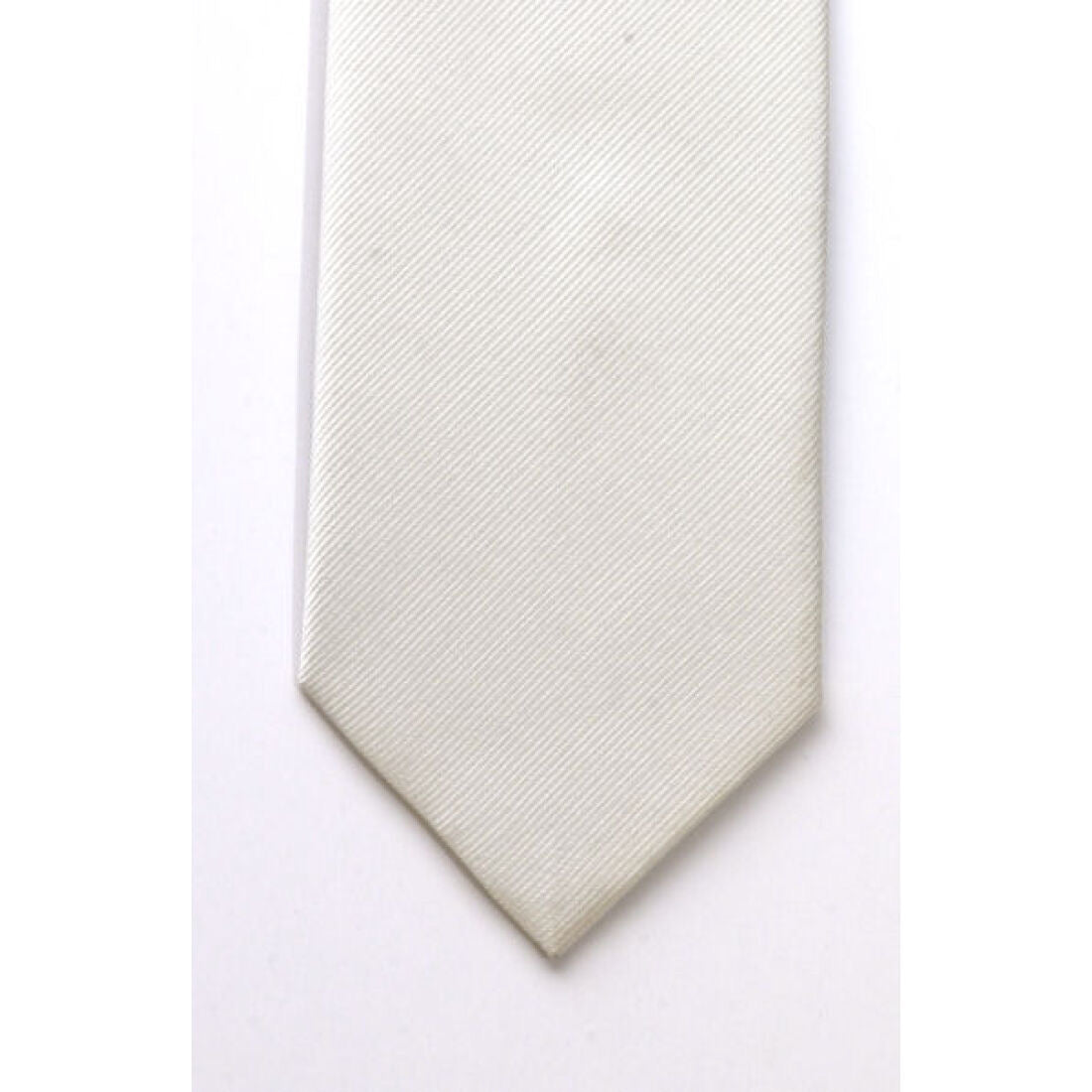 LA Smith Plain Twill Silk White Tie