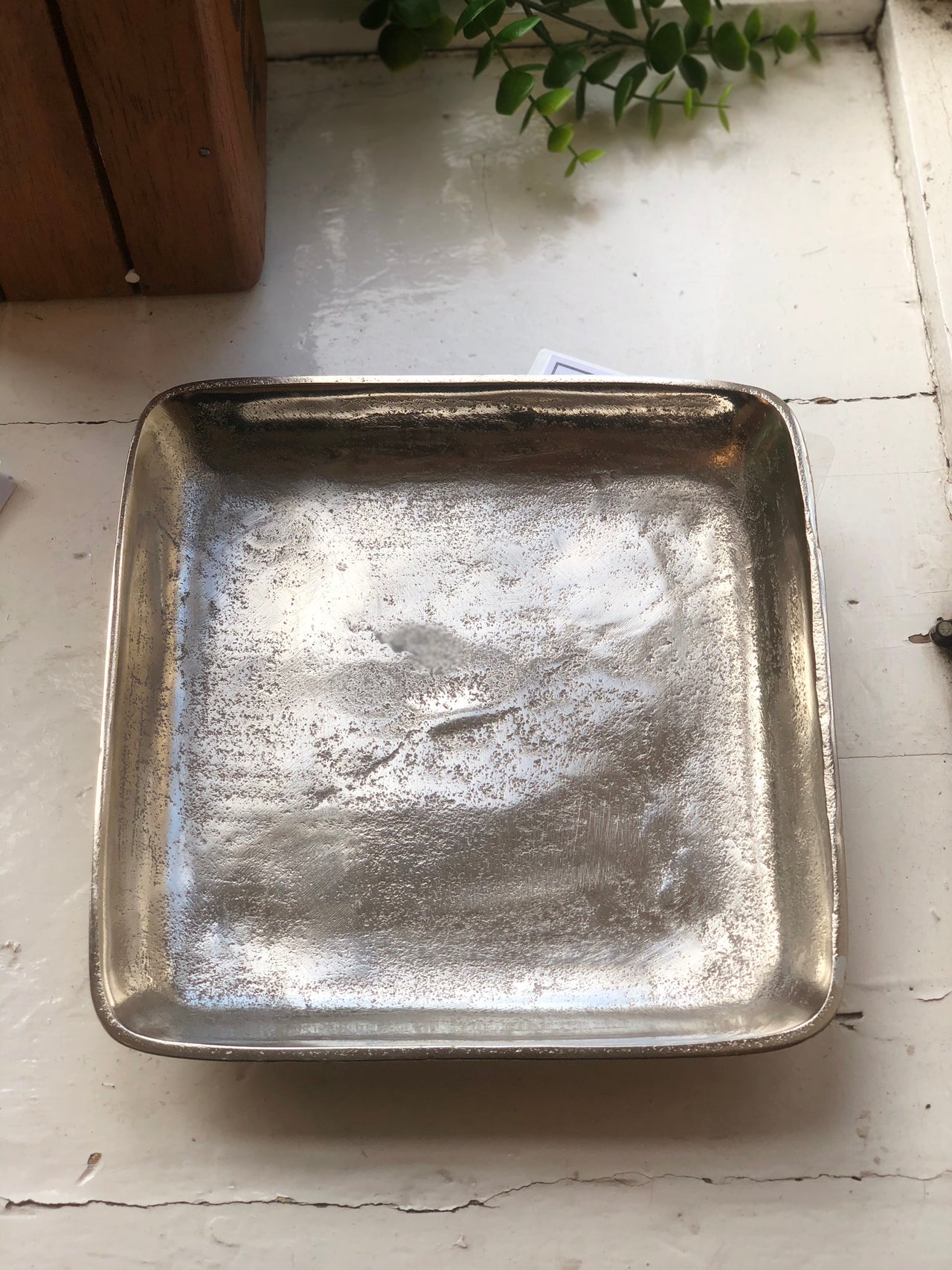 Light and Living Square Nickel Dish