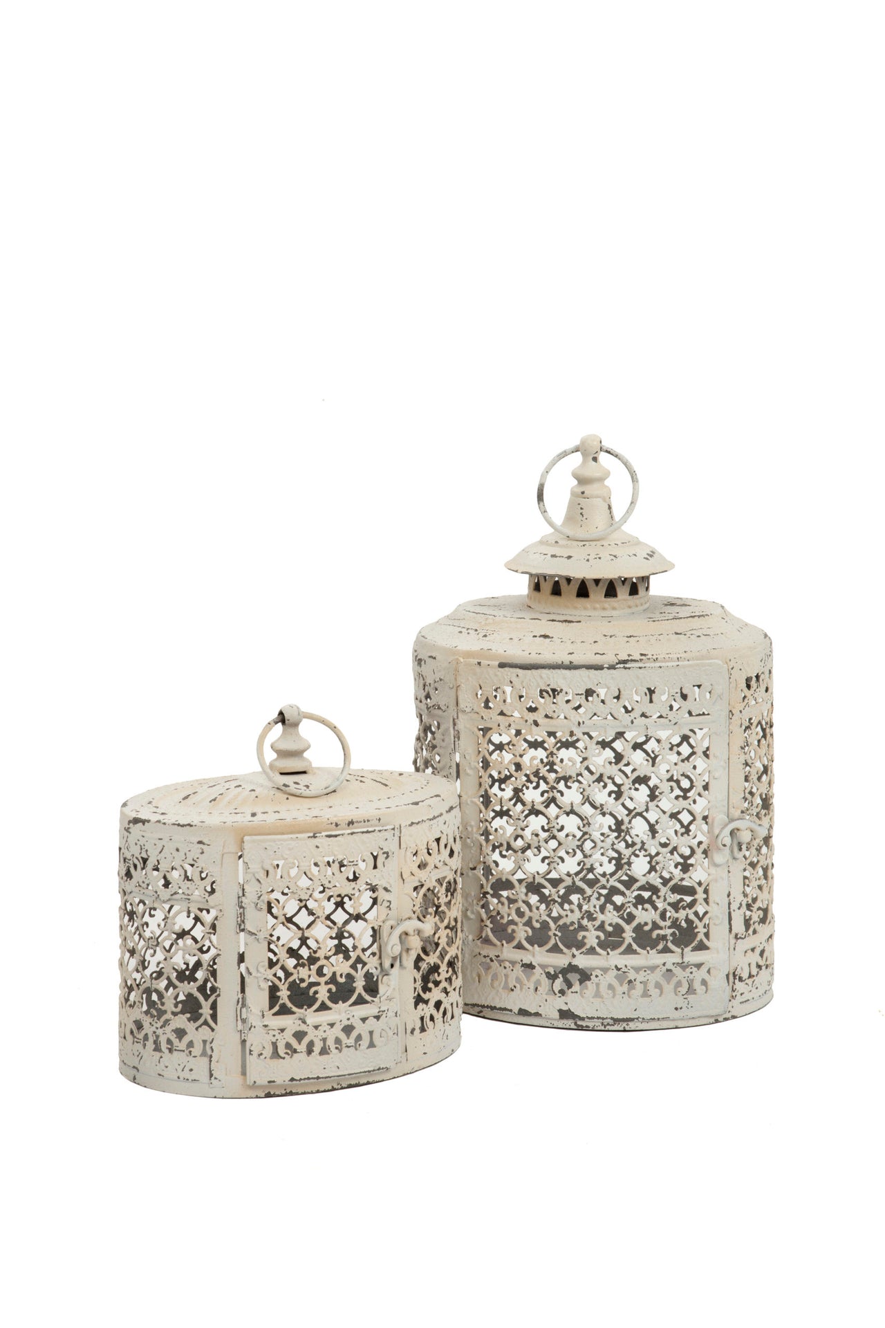 London Ornaments Moorish Oval Single Lanterns Antique White