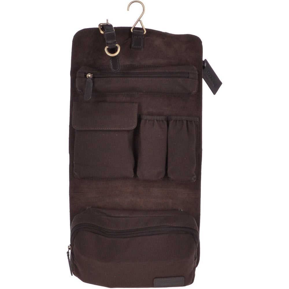 Ashwood Leather Oxford Liam Tornado Brown Hanging Wash Bag