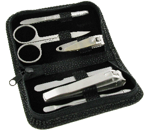 Sarome 6 Piece Stainless Manicure Set In PU Case