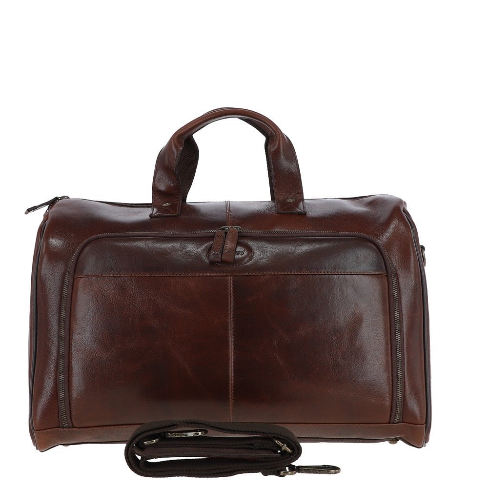 Ashwood Leather Hi Veg Leather Weekend Holdall - Brown