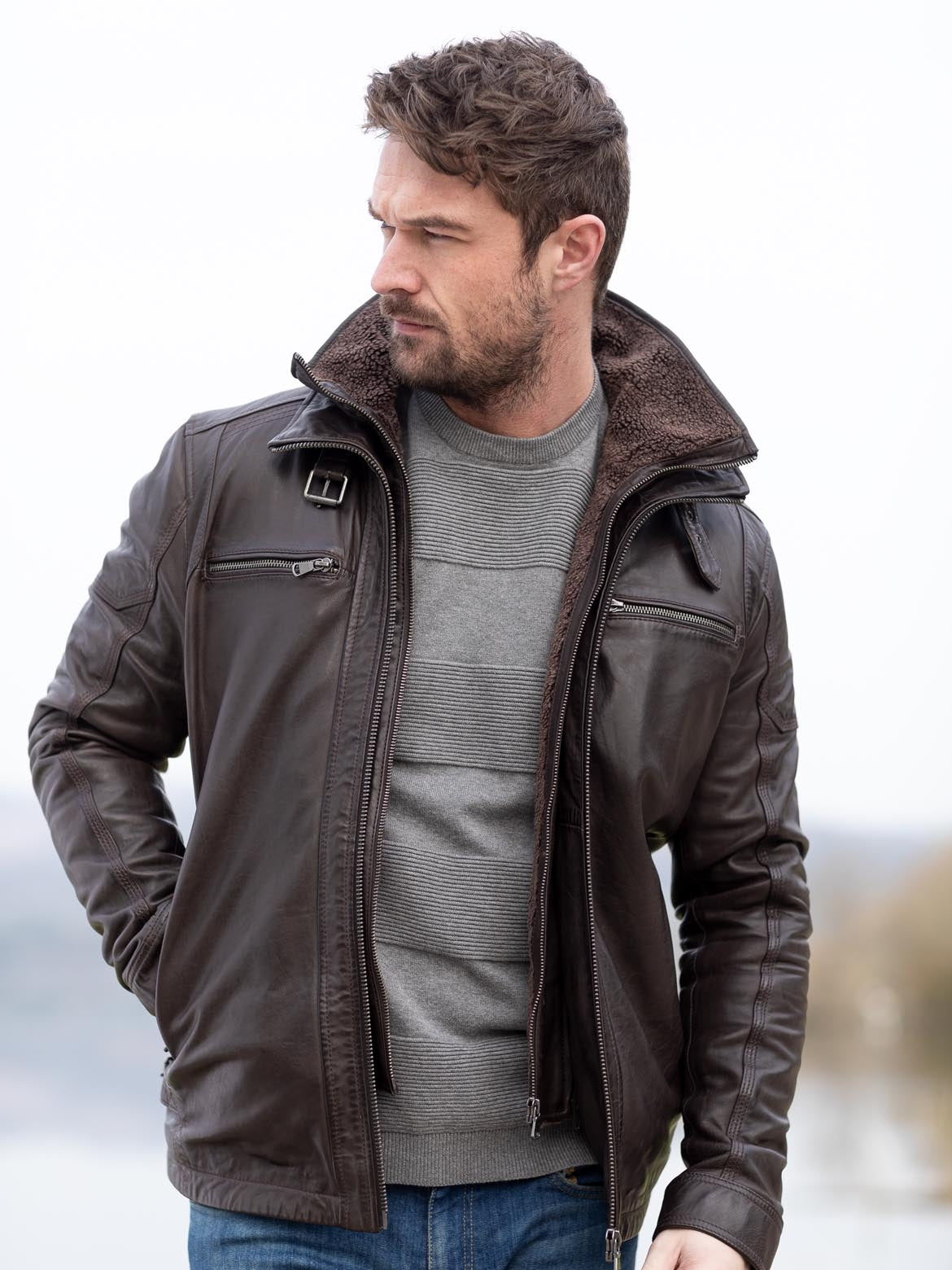 Lakeland Derwent Nero Leather Coat - Brown