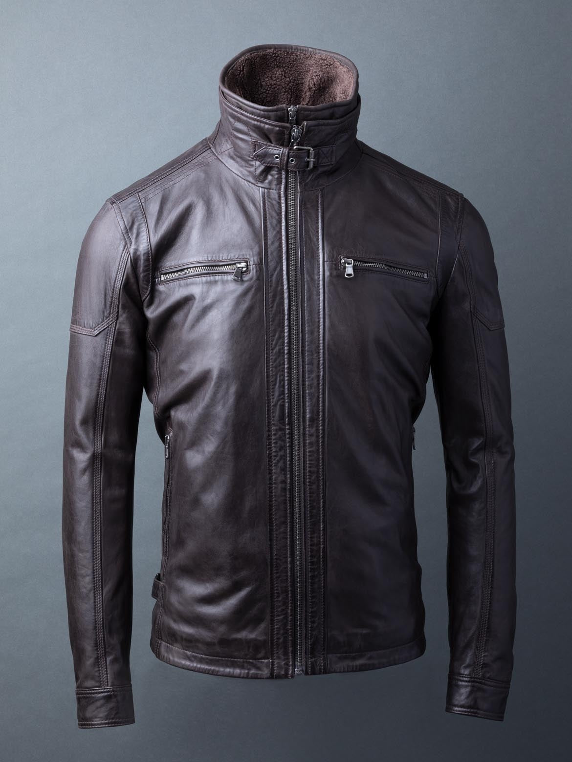 Lakeland Derwent Nero Brown Leather Coat