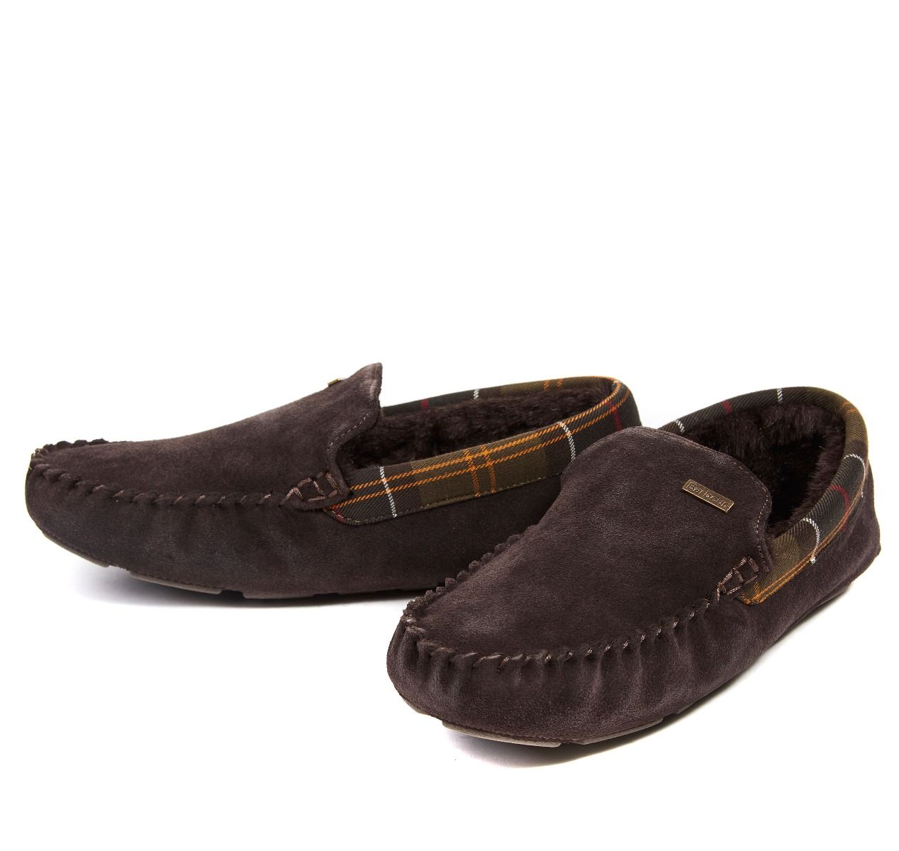 Barbour Monty Slippers - Brown Suede