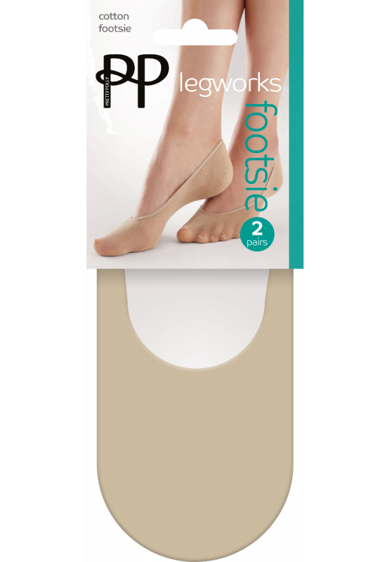 Pretty Polly Natural Cotton Sole Footsie 2PP