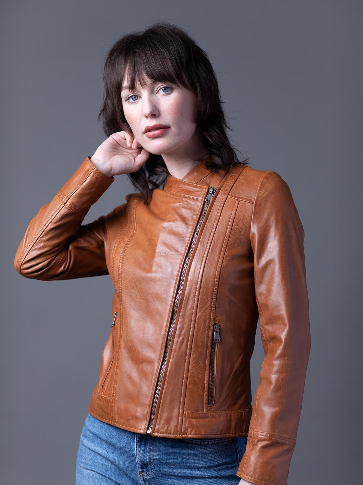 Lakeland Jilly Leather Tan Jacket