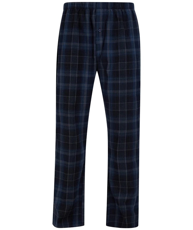 Walker Reid Checked Brushed Woven Yarn Dyed Tailored Pyjama Set - Blue
